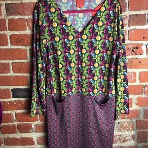 Tracy Negoshian Dee Long Sleeve Pocket Dress XL